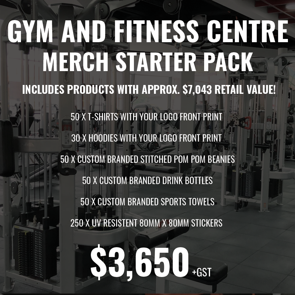 Gym and Fitness Centre Merch Starter Pack - 230+ Items! (RRP $7,043)