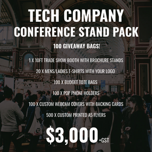 Tech Company Conference Stand Pack - Stand + 100 Giveaway bags!