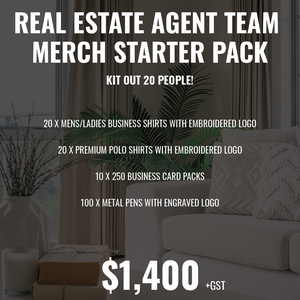 Real Estate Agent Team Merch Starter Pack - Kit out 20 people!